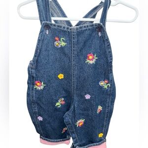 Denim Embroidered Babygirl Overalls